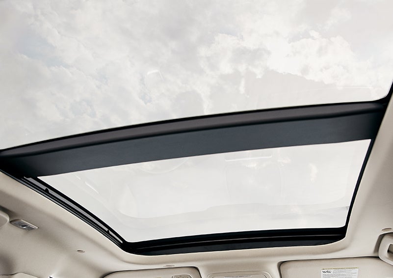The available panoramic Vista Roof® is shown from inside a 2024 Lincoln Corsair® SUV. | Greenwood Lincoln in Bowling Green KY