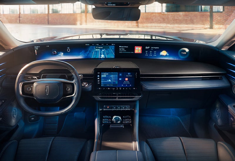 A large panoramic display is shown on the dashboard of a 2024 Lincoln Nautilus® SUV | Greenwood Lincoln in Bowling Green KY
