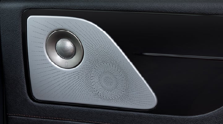A close-up view of the available Revel® Ultima 3D Audio System. | Greenwood Lincoln in Bowling Green KY