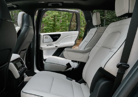 A side view of the second row with captain’s chairs in a 2027 Lincoln Aviator® Black Label™ SUV. | Greenwood Lincoln in Bowling Green KY