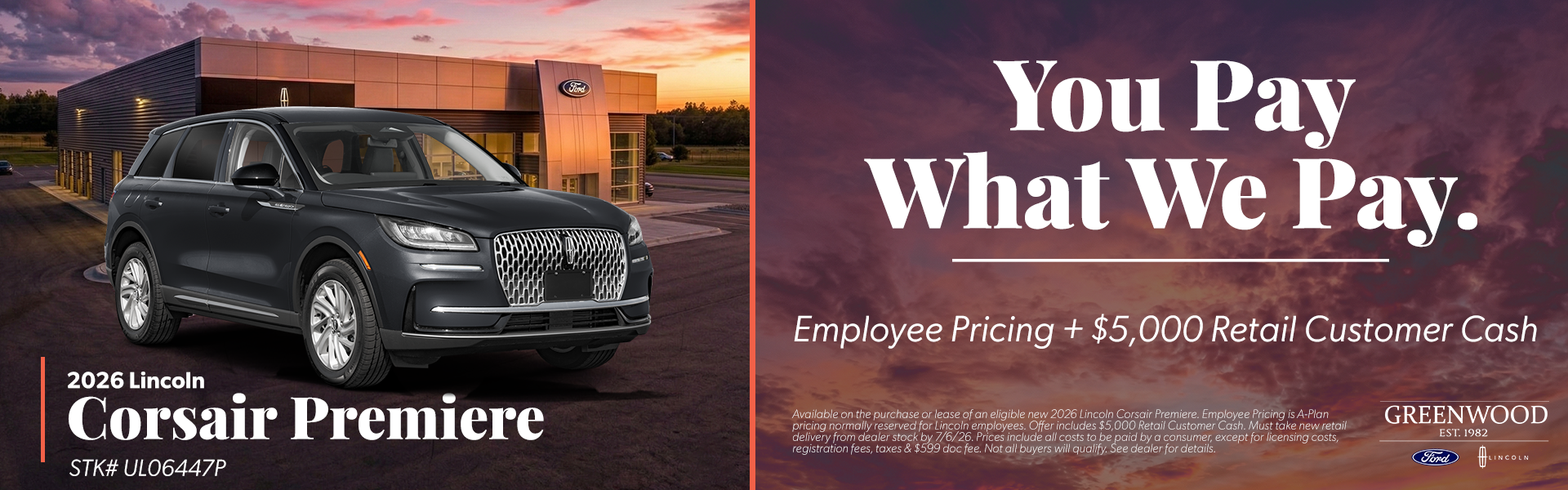 Employee Pricing + $5,000 Retail Customer Cash